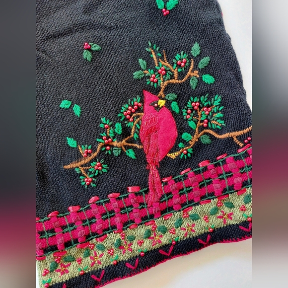 Christmas Cardinal on Spruce Tree Sweater Vest 26W/28W White Stag Holiday - Picture 4 of 7